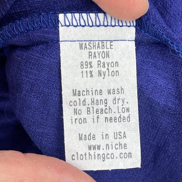 Niche Nilgun Derman Blue Button Front Tunic Top Artistic Lagenlook - Picture 9 of 10